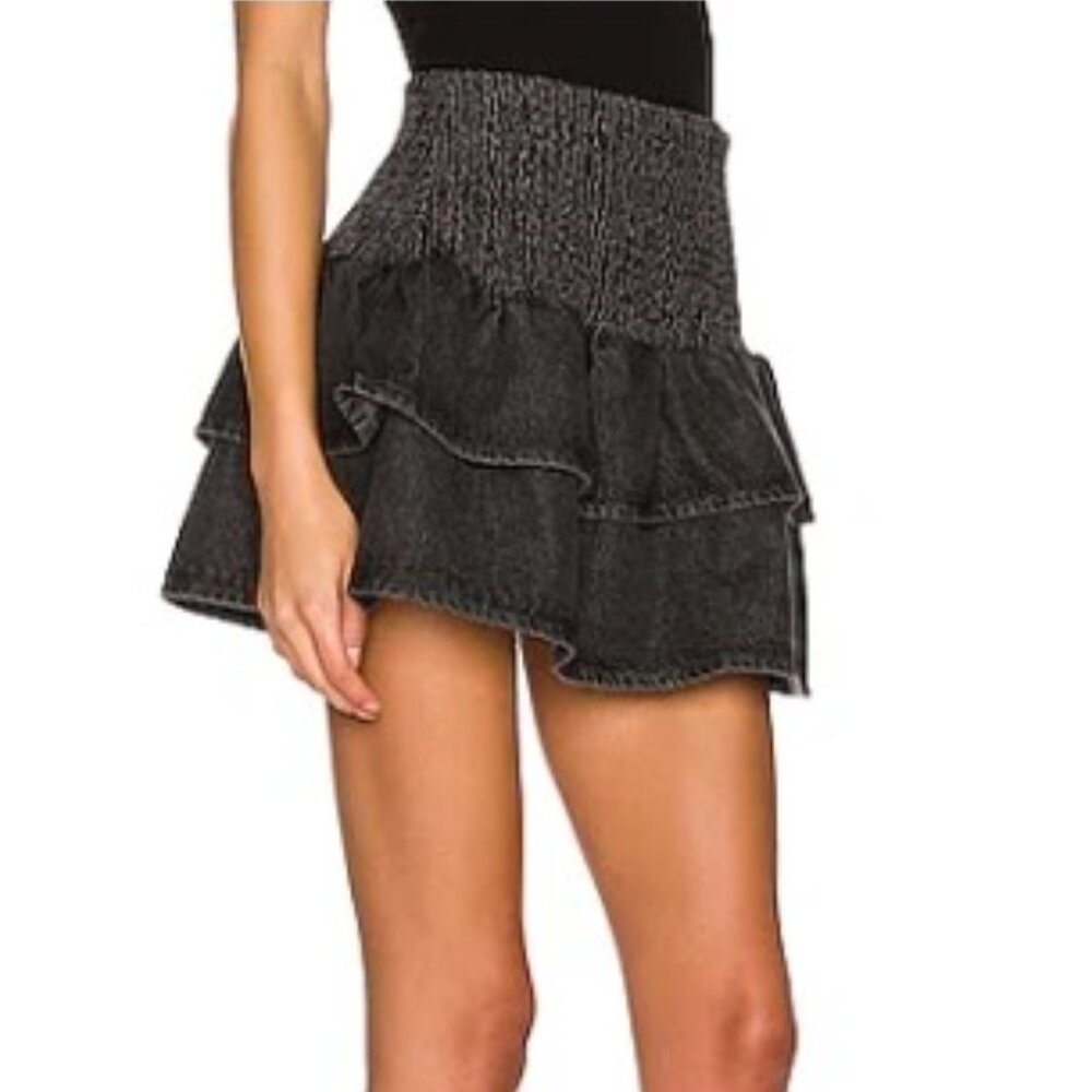 SER.O.YA isa skirt black ruffle tiered NEW $300 M